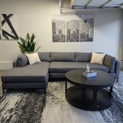 Designer Four Hands Grammercy Gray Sectional Couch - Like New - Free Delivery