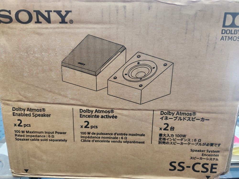 Sony 4" Dolby Atmos Enabled Elevation Speakers. New