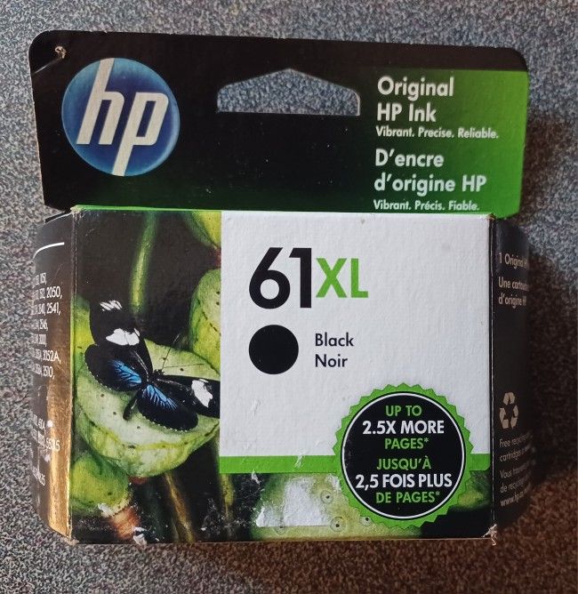 HP61XL CH563WN Black Ink Cartridge Genuine OEM Apr 2023.