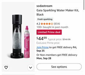 SodaStream Gaia Sparkling Water Maker Kit Black