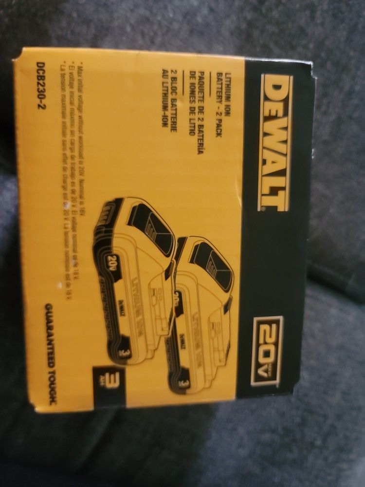 DEWALT 20VMAX 2 BATTERIES 3.0AH NEW PRICE IS FIRM