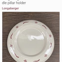 longaberger tan and rend candle holder new in box