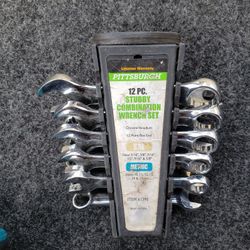 Pittsburgh 12 Pc Stubby Combination Wrench Set