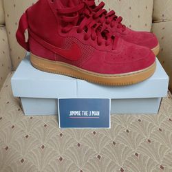 Nike Air Force One Red Suede Size 8