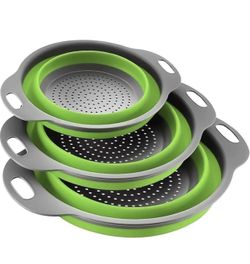 Collapsible Colander Set of 3 Green