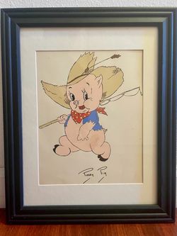 Porky the Pig Hand Drawn Artwork by Virgil Ross