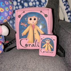 Coraline Limited Edition Backpack Purse And Matching Wallet