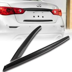 For 2014-2017 Infiniti Q50 Carbon Fiber Rear Trunk Tailgate Plate Covers Trim -(2-TG-2767-CF