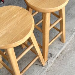 Two Solid Wood Barstool