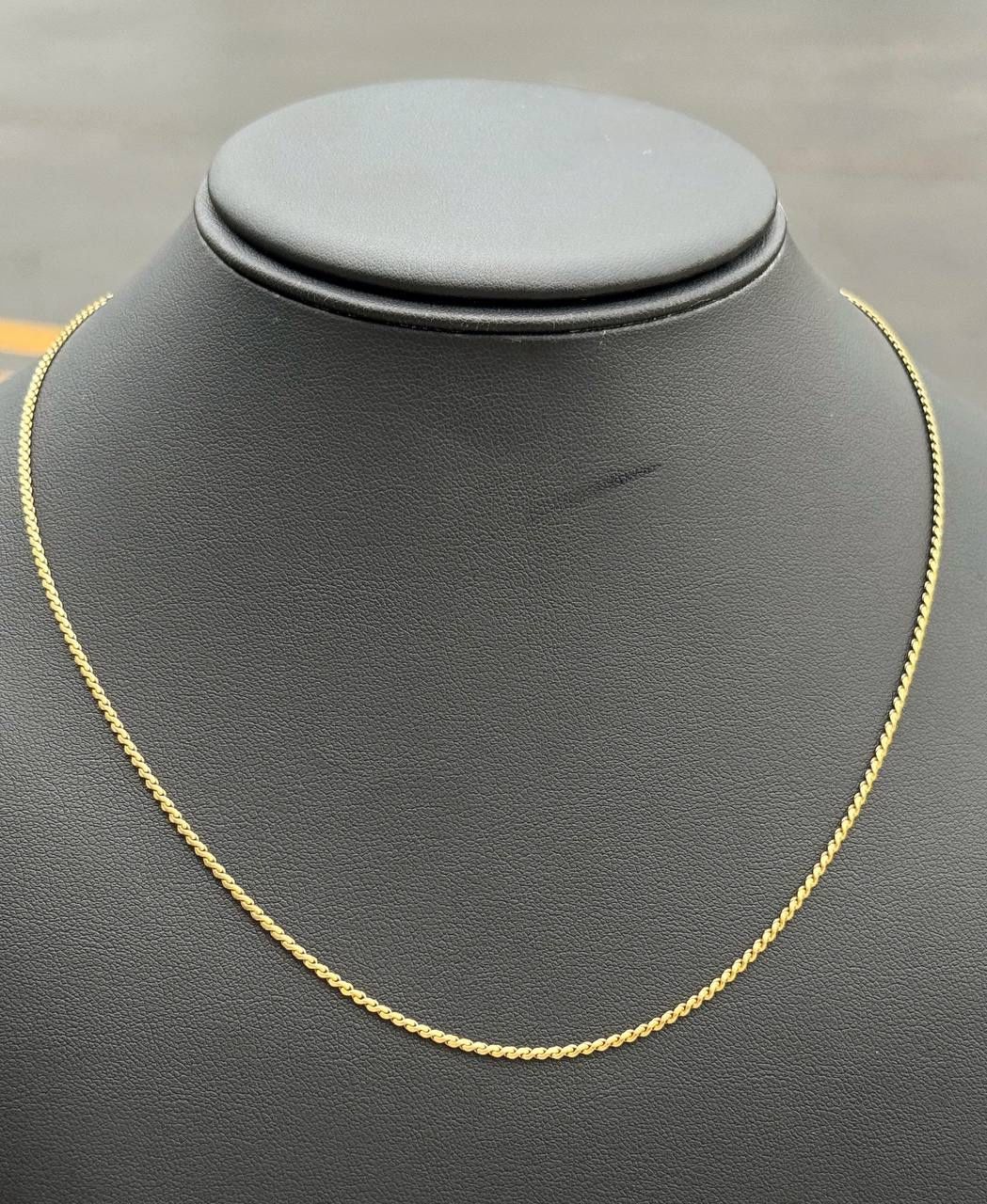 Vintage Jewelry 18k yellow gold wave  necklace chain 21.00" 1.50mm width