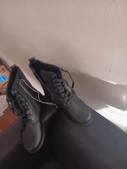 Black Lace-Up Combat Boots