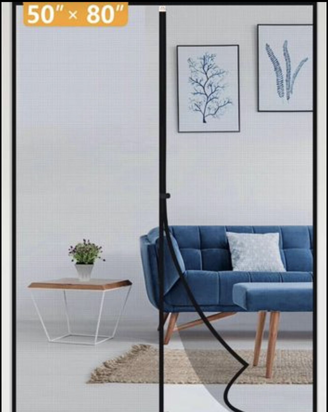 Reinforced Sewing Magnetic Screen Door Fits Door Size 50 x 80, Screen Size 50" x 81" for Sliding