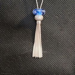 Fenton hanukkah charm Bead Tassle Pendant Necklace
