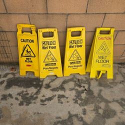 Wet Floor Signs (4 Total)