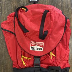 Vintage 90s Marlboro Adventure Team Large Rucksack Camping Hiking Backpack Red