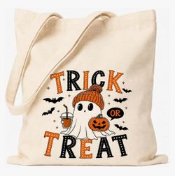 Halloween Trick or Treat Canvas Tote Bag