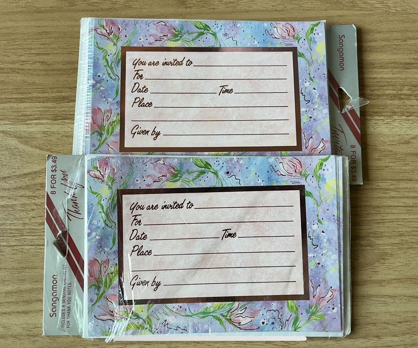 2 Packs of Invitation Cards – $2 Total