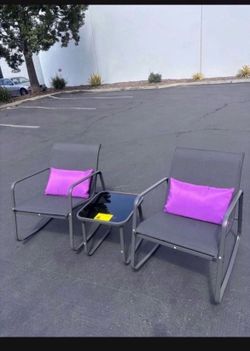 $75.00!!! Set Of 3 New Outdoor Patio Rocking Chair Conversation Set