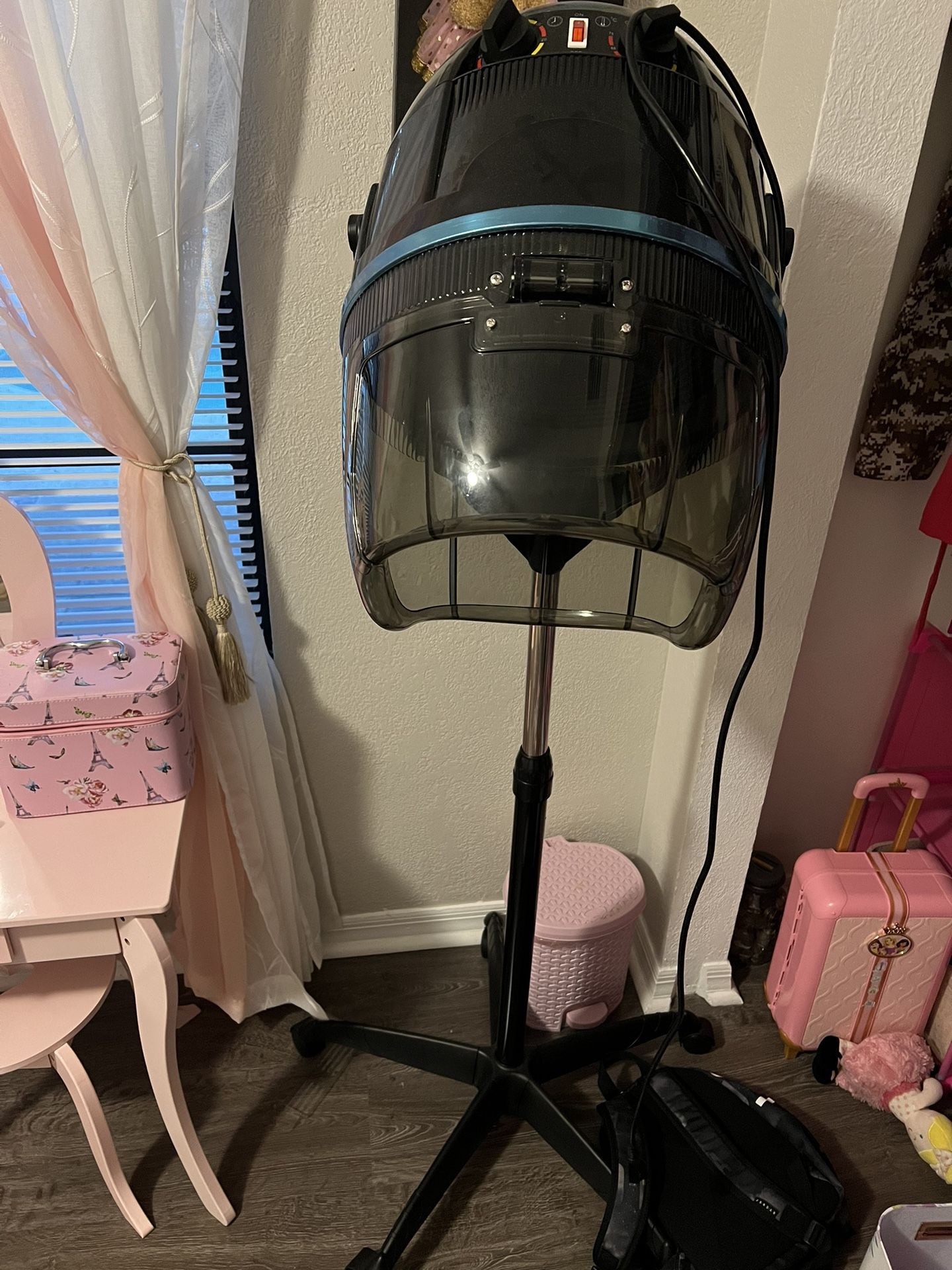 Nova Microdermabrasion Professional Hooded Floor Hair Dryer Adjustable Bonnet Hair Dryer Stand Up w/Timer and Rolling Wheels for Beauty Spa Home Salon