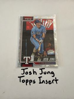 Josh Jung Texas Rangers 3rd Baseman Topps Short Print Insert Card.