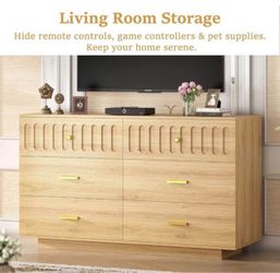 6 Drawers Dresser for Bedroom Chest of Drawers