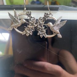 Silver Hummingbird Earrings 