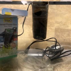 10 Gallon Fish Tank With Filtering And An Air Pump.