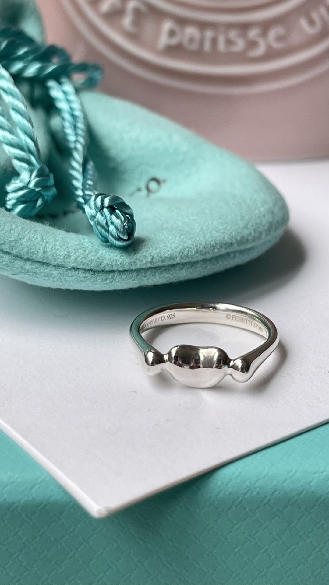 Tiffany & Co. Elsa Peretti Bean Sterling Silver Ring Size 6 NEW $425