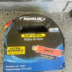 Brand New Rubber air Hose 3/8" x 50 ft.