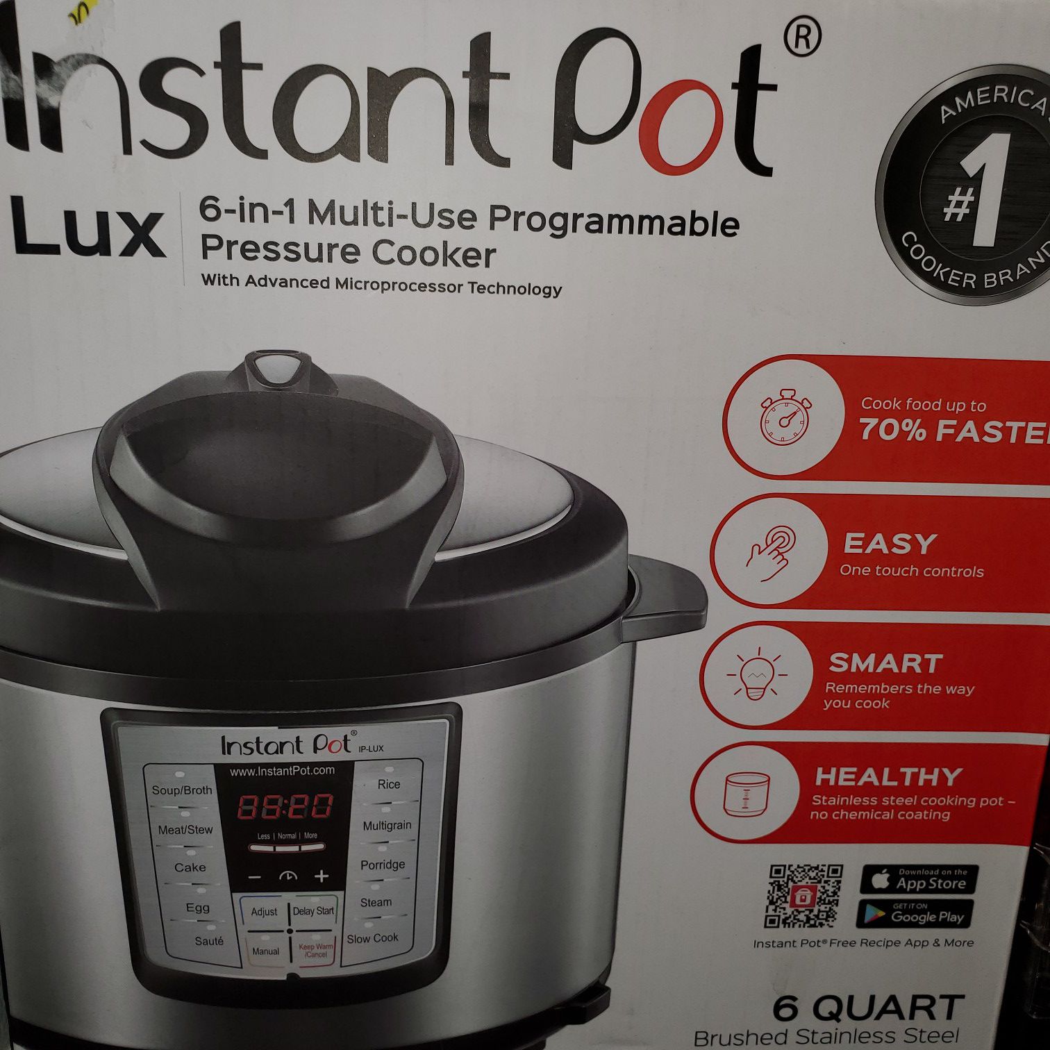 Lux Instant Pot 6 in 1 Multi-Use Pressure Cooker