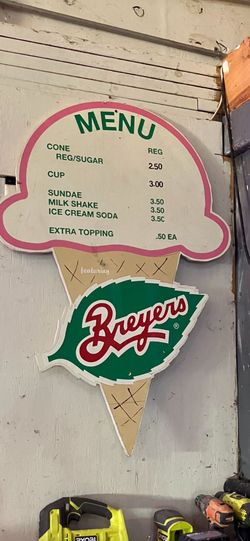 Breyers menu board