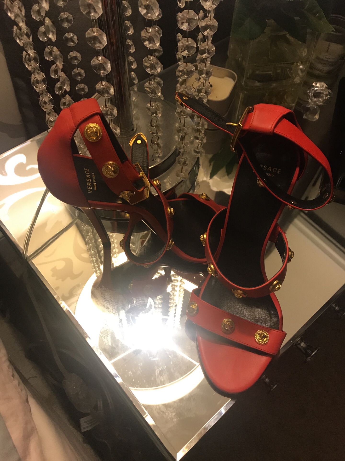 Versace Red Sandals sz 38