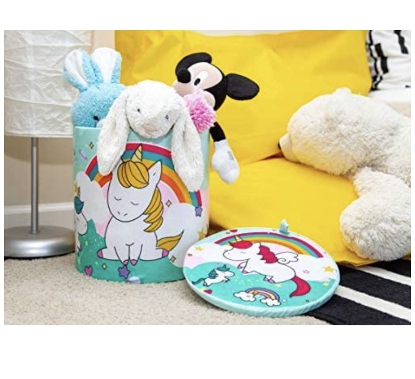 NEW in package Kids Toy Storage Stool – Fun & Convenient Toy Chest for Toys, Books or Blankets Organizer for Playroom, Living-Room & More – Unicorn