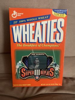 Rare 1996 Wheaties Box Joe Namath Super Bowl 3 Replays NFL NY Jets