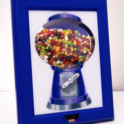 New Candy Dispenser, Gumball Machine in a Frame, For Candies, Nuts, Dog & Cat Treats, Hang on Wall, Stand on Table, Birthday & Holiday Gift for All Ag