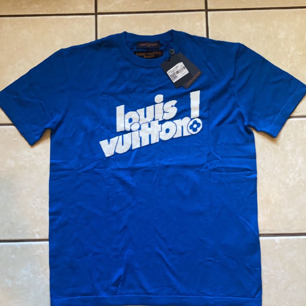 Louis Vuitton Everyday LV Logo T-Shirt Blue Large for Sale in