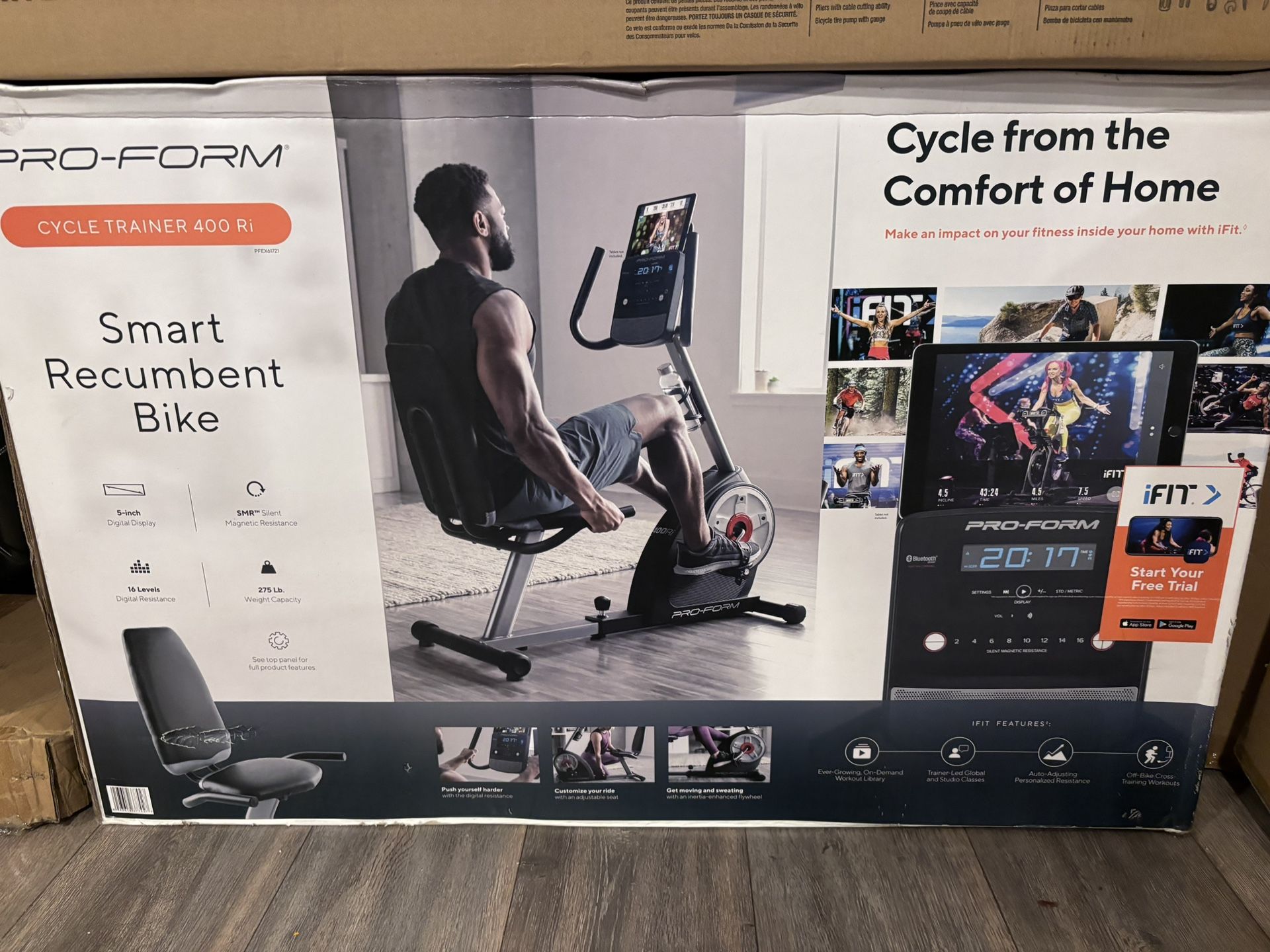 ProForm Cycle Trainer 400 Ri Stationary Exercise Bike, Compatible with
