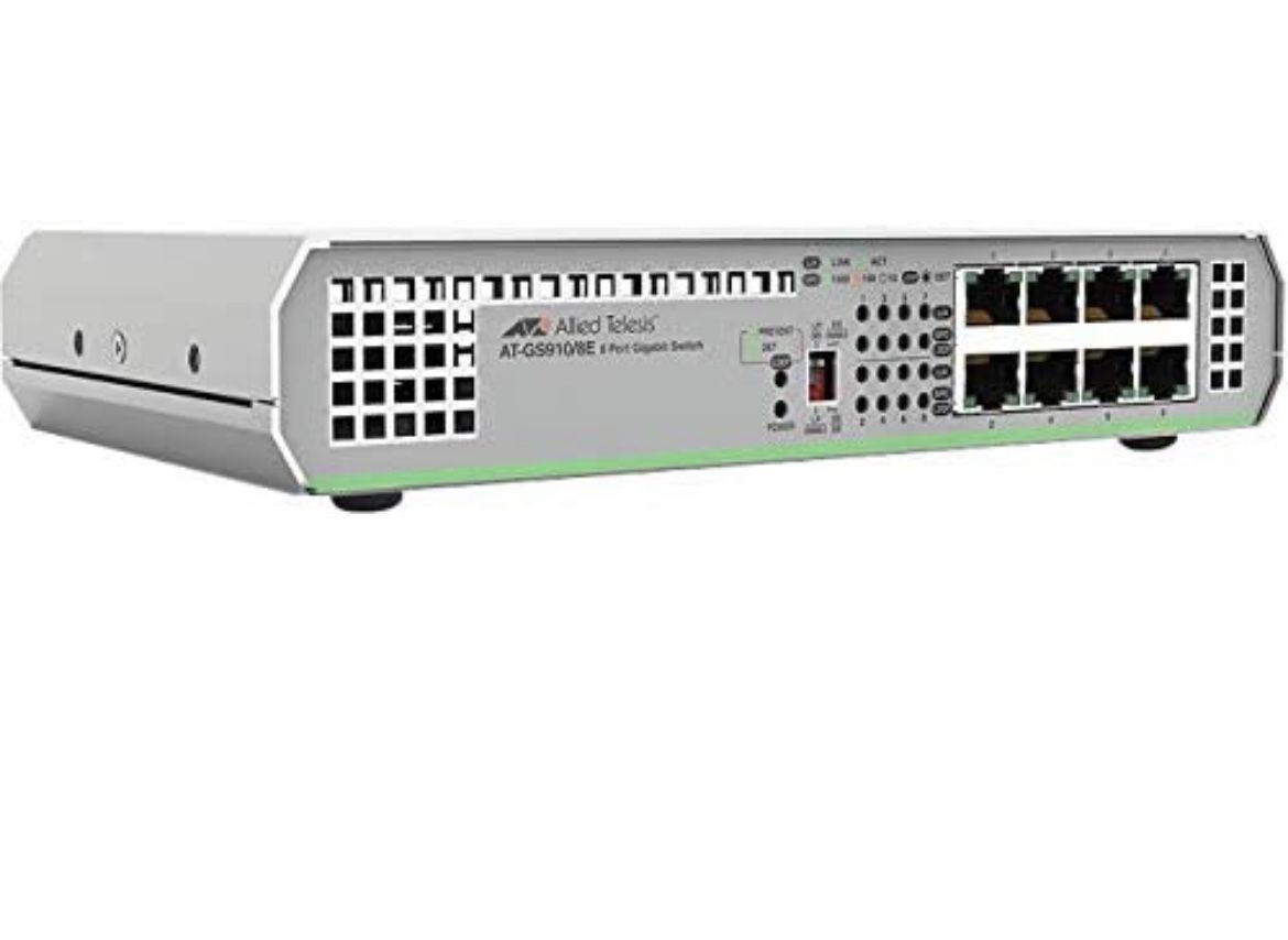 Allied Telesis - AT-GS910/8E-10 8-Port 10/100/1000T UnManaged Switch with External PSU - 8 Ports