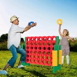 Jumbo 4-to-Score Game Set Giant 4 in A Row Kids Adults w/ 42 Jumbo Rings