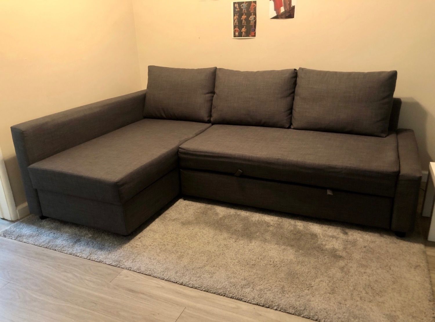 Modern Gray Friheten L-Shape Sleeper Sofa