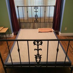 Queen-Size Wrought Iron Bed Frame