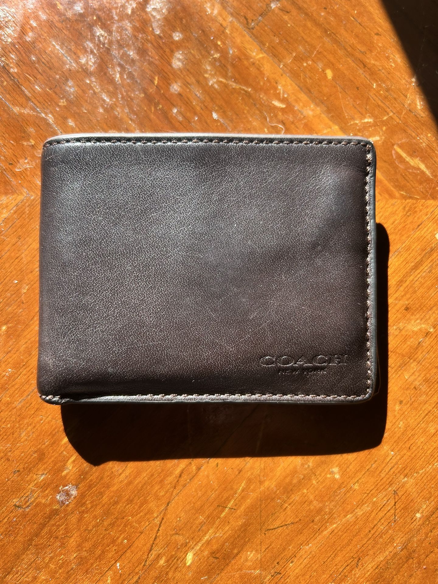 Genuine Coach Leather Men’s Slim Bifold Wallet