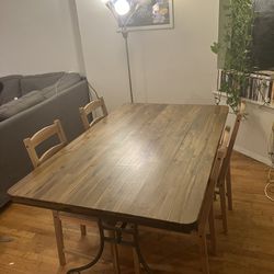 Wooden Dining Table And 4 wooden chairs