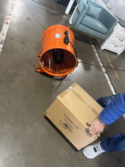 Portable Ventilator 16 in. Heavy Duty Blower Fan with 16.4 ft. Duct Hose 1350W Industrial Utility Blower 5175CFM, Orange