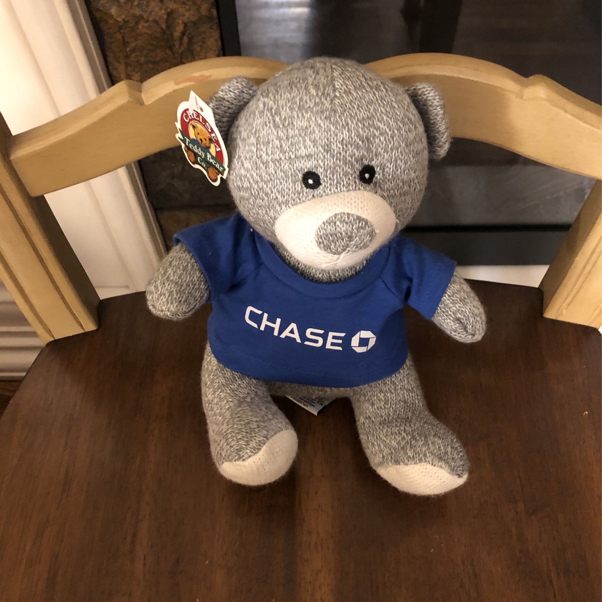 Chelsea (TM) Plush Knitted Teddy Bear - Gray - Chase Bank Edition