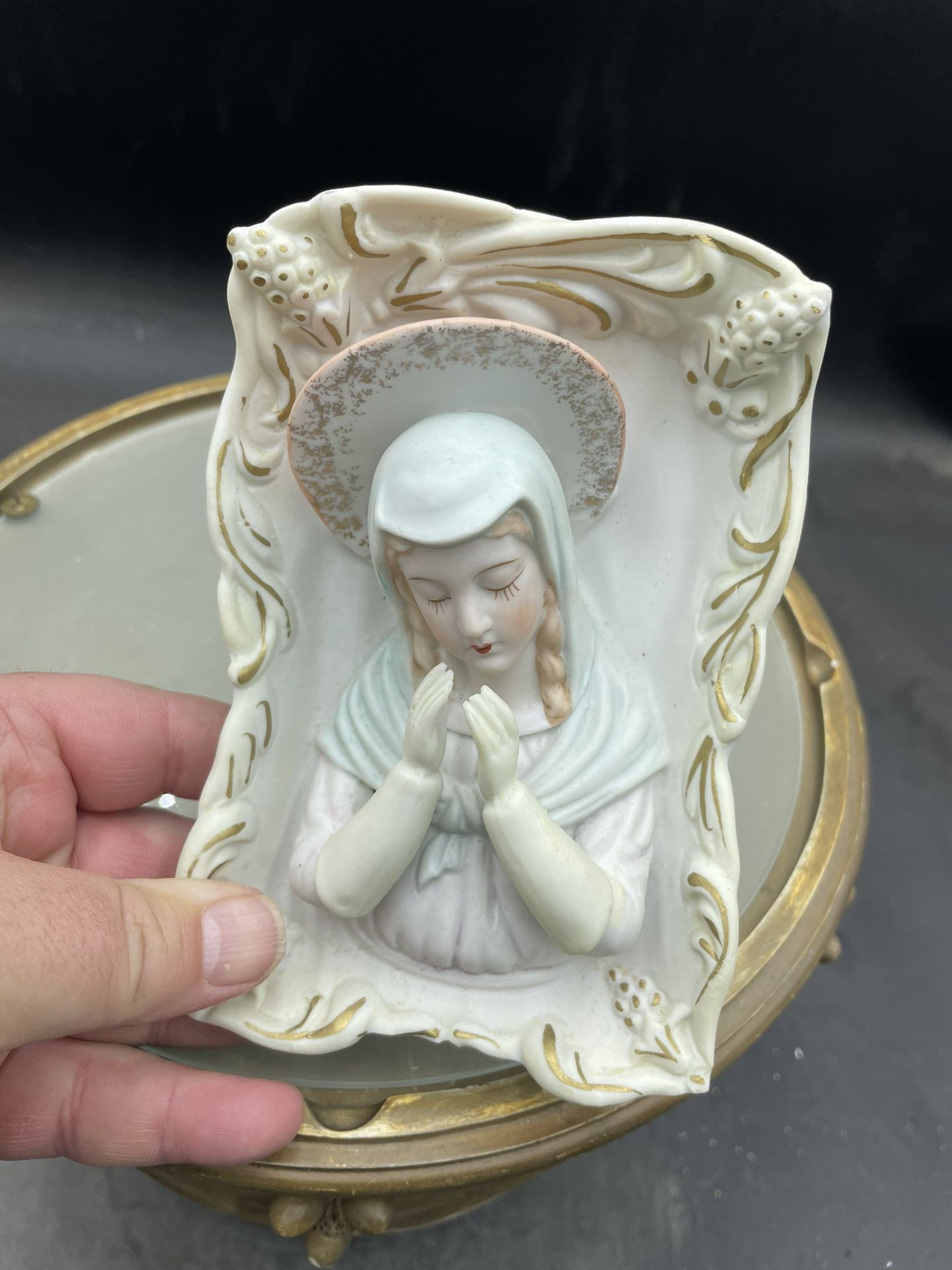 Vintage Japan Nikoniko China 6” Madonna Wall Plaque VG