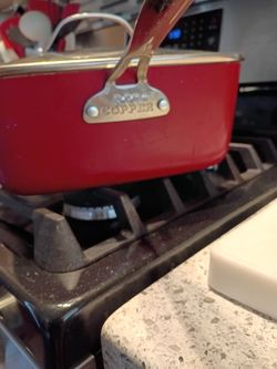 Red Copper Square Fry Basket Pan