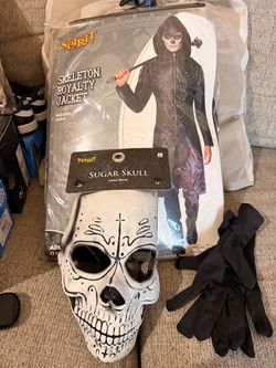 Halloween Spirit Skeleton Royalty Jacket & Sugar Skull Mask Set