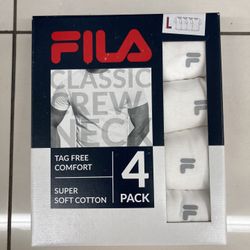 NWT FILA Men’s Super Soft Cotton Crew Neck Tshirt 4 Pack Size L