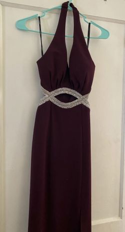 Long Evening Dress Party, Burgundy, Appliques